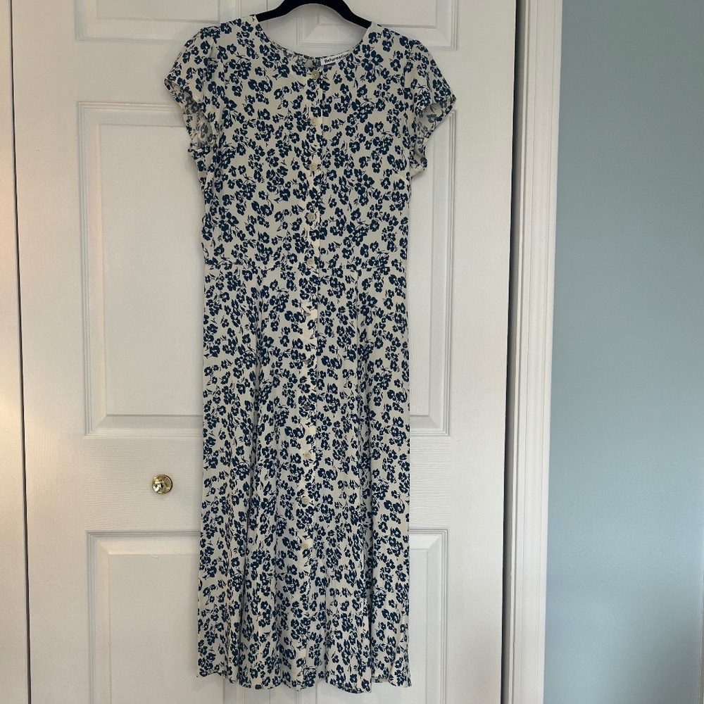 Reformation floral midi dress size 10